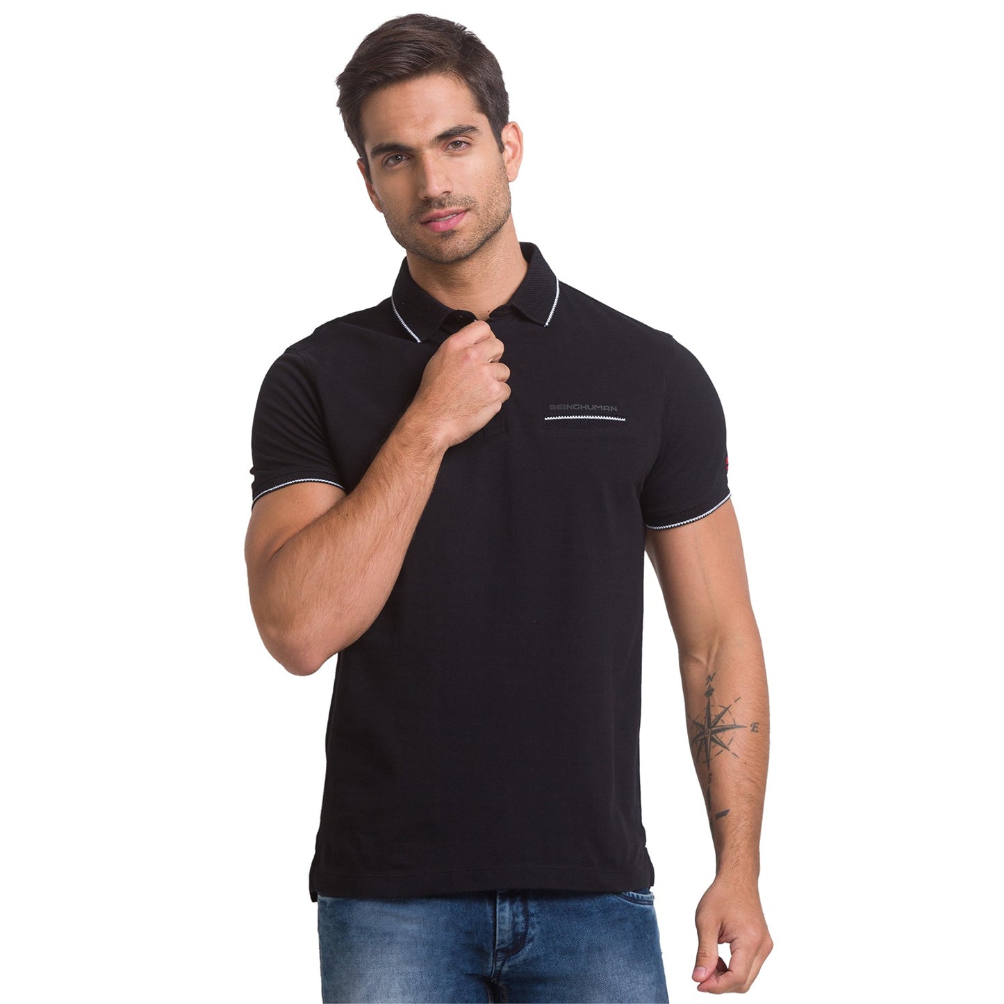 Being Human Men Regular Fit T-Shirts-Black & Green - beinghumanbd - 