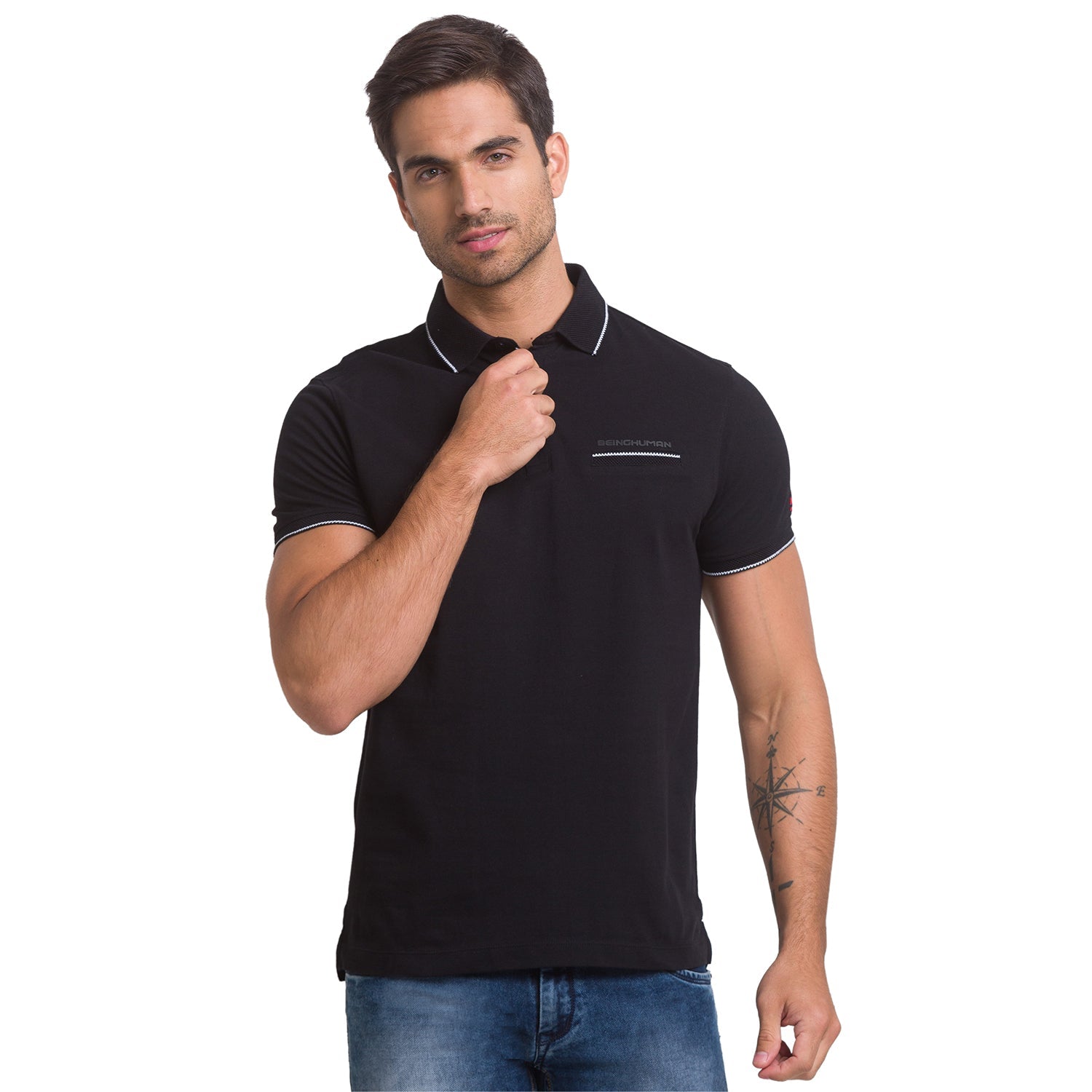 Being Human Men Regular Fit T-Shirts-Black & Green - beinghumanbd - 