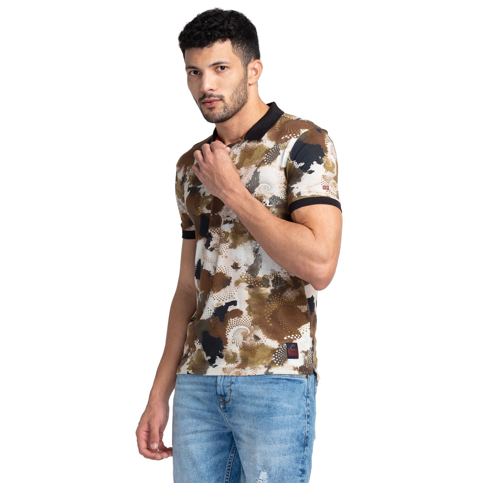 Being Human Men Regular Fit T-Shirts-Blue & Brown - beinghumanbd - 