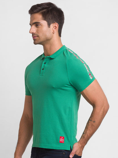 Being Human Men Regular Fit T-Shirts-Green & Ocean Blue - beinghumanbd - 