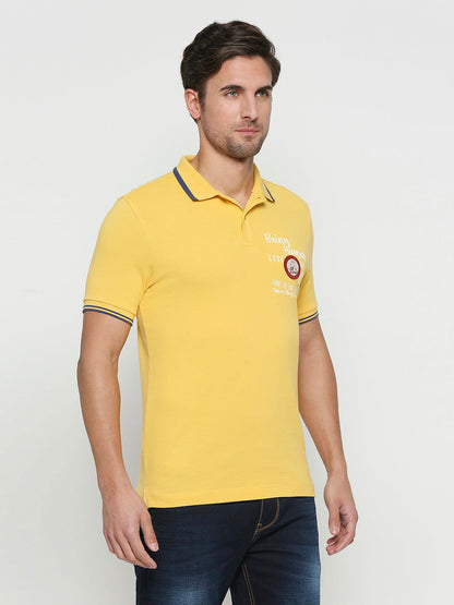 Being Human Men Regular Fit T-Shirts-Navy & Yellow - beinghumanbd - 