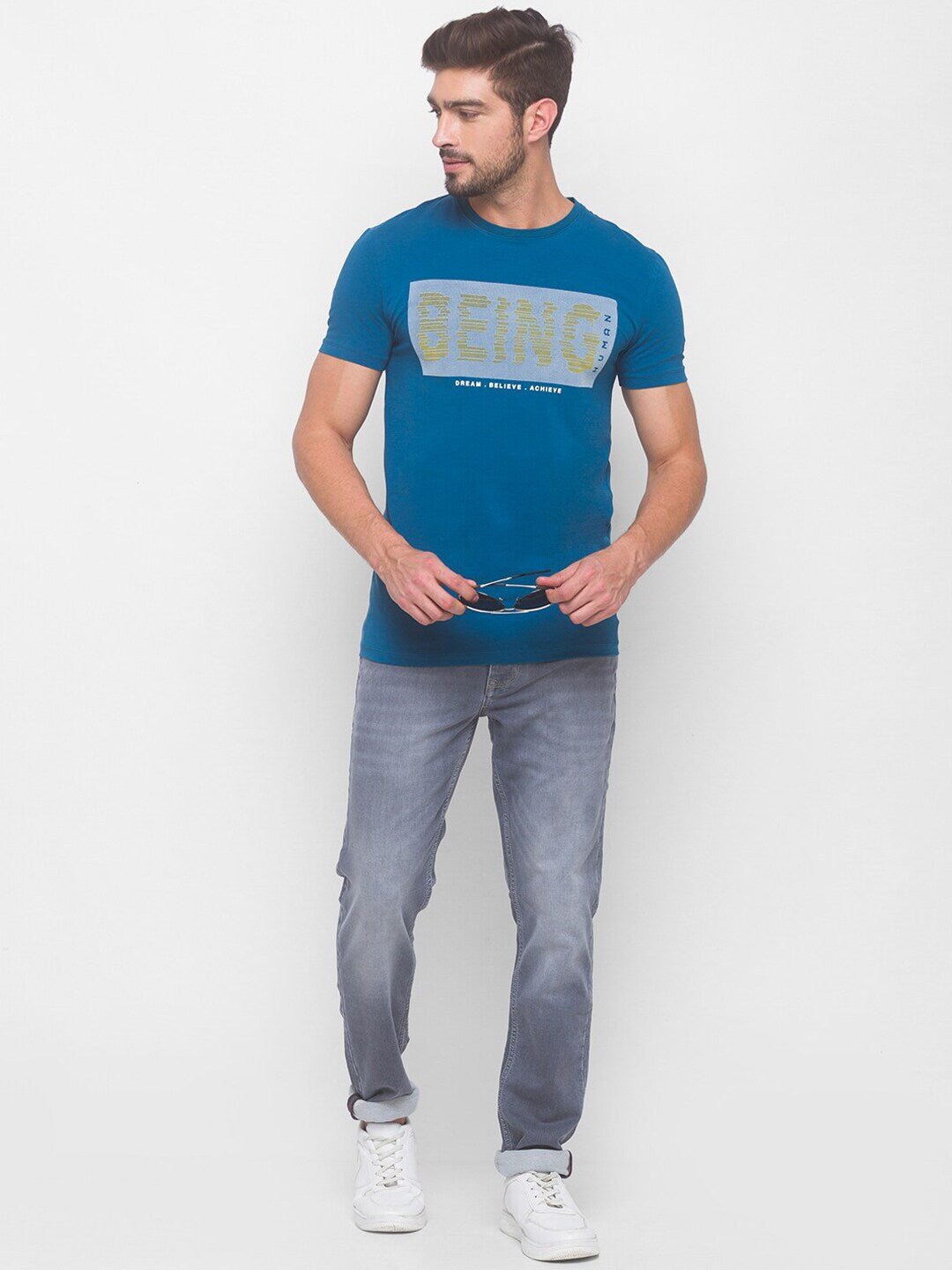Being Human Men Skinny Fit Denim-Grey Tone - beinghumanbd - 
