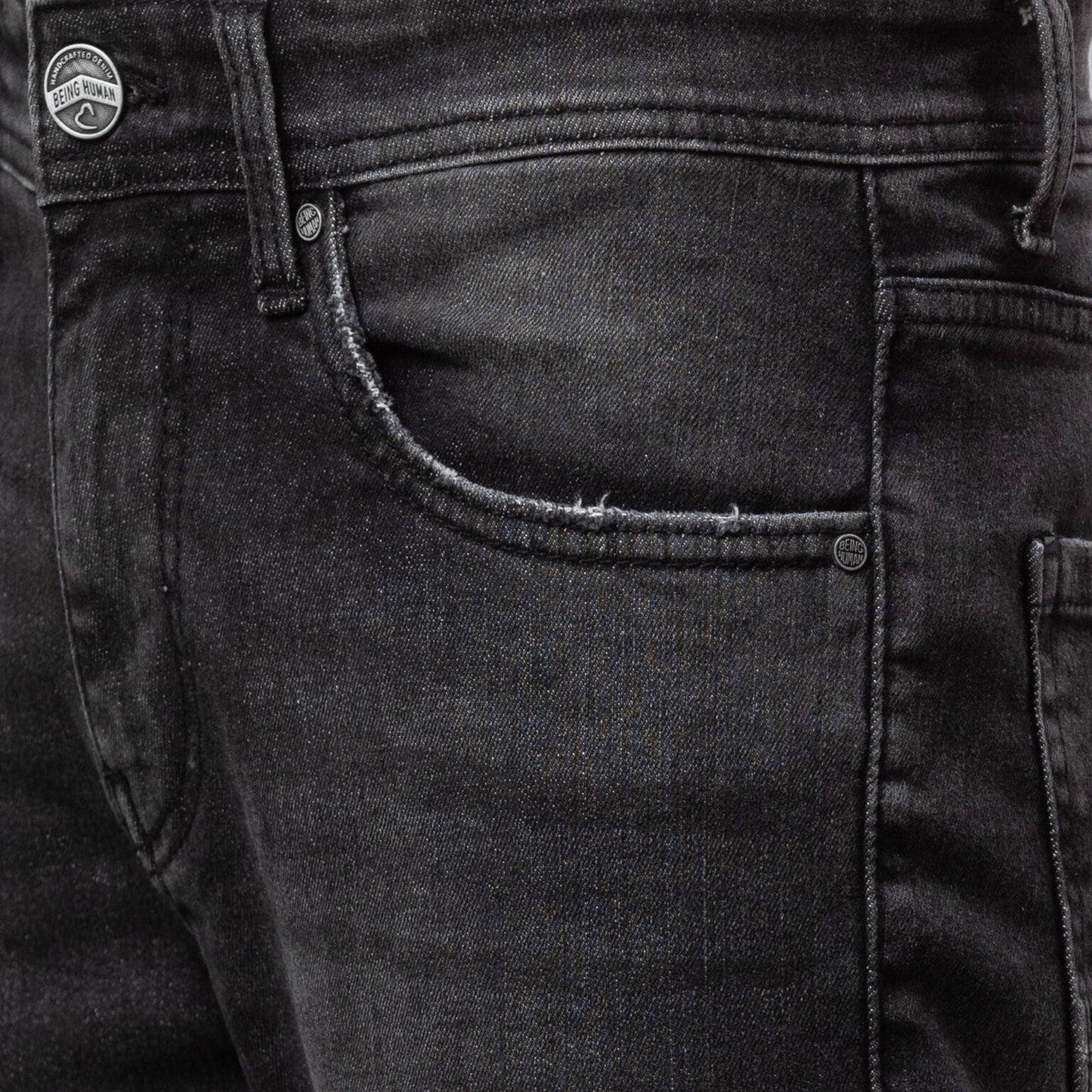 Being Human Men Slim Fit Denim-Black Tone - beinghumanbd - 