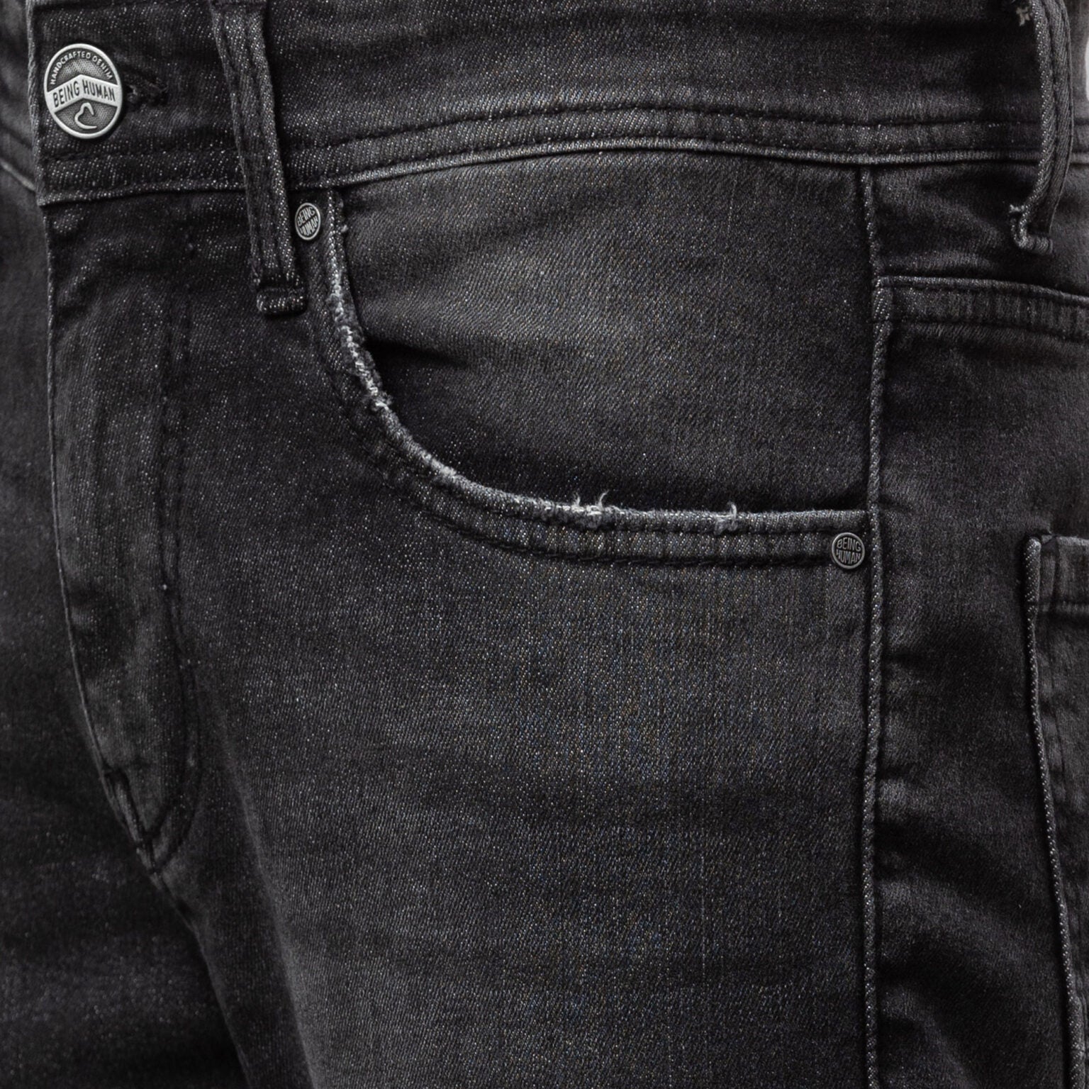 Being Human Men Slim Fit Denim-Black Tone - beinghumanbd - 
