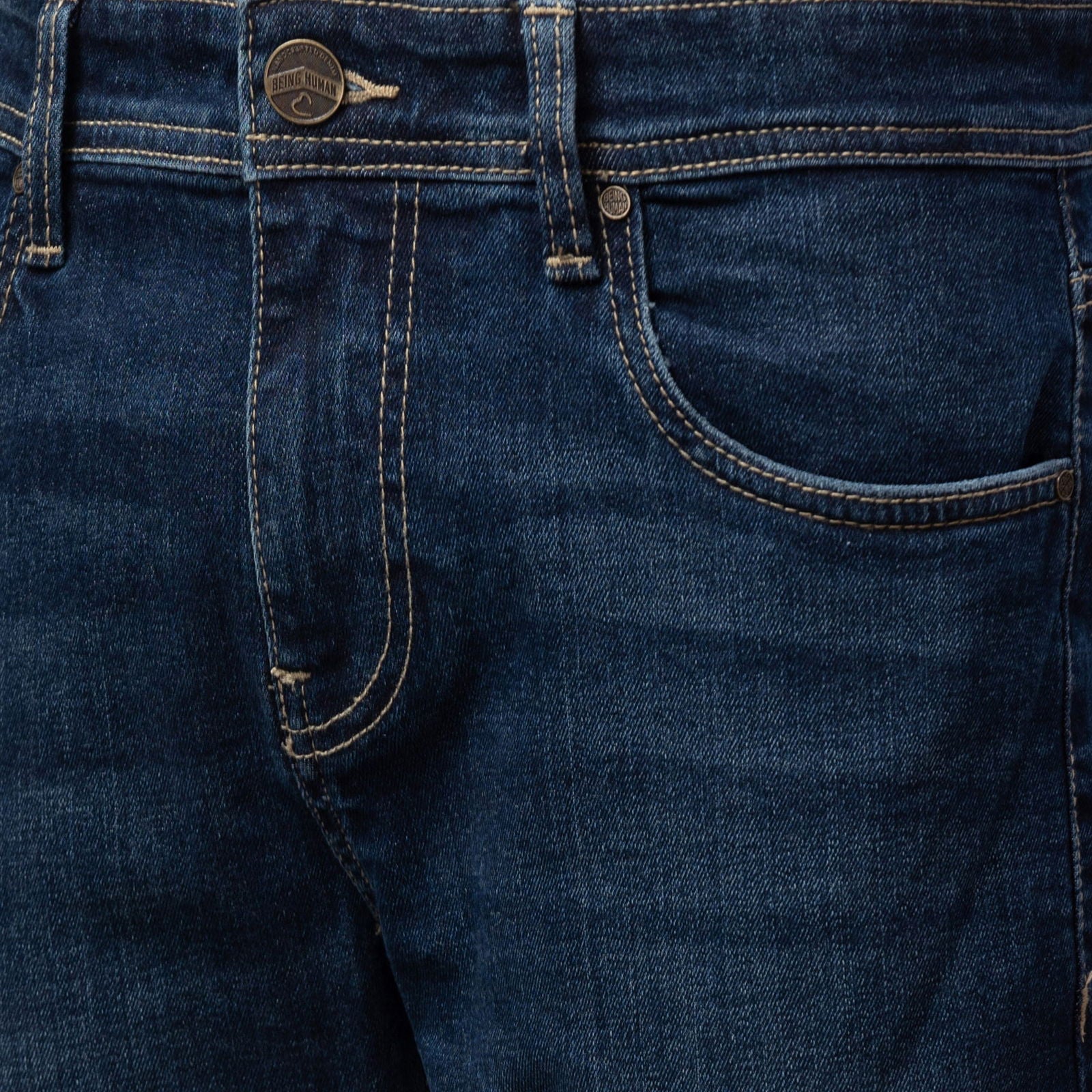 Being Human Men Slim Fit Denim-Dark Tone - beinghumanbd - 