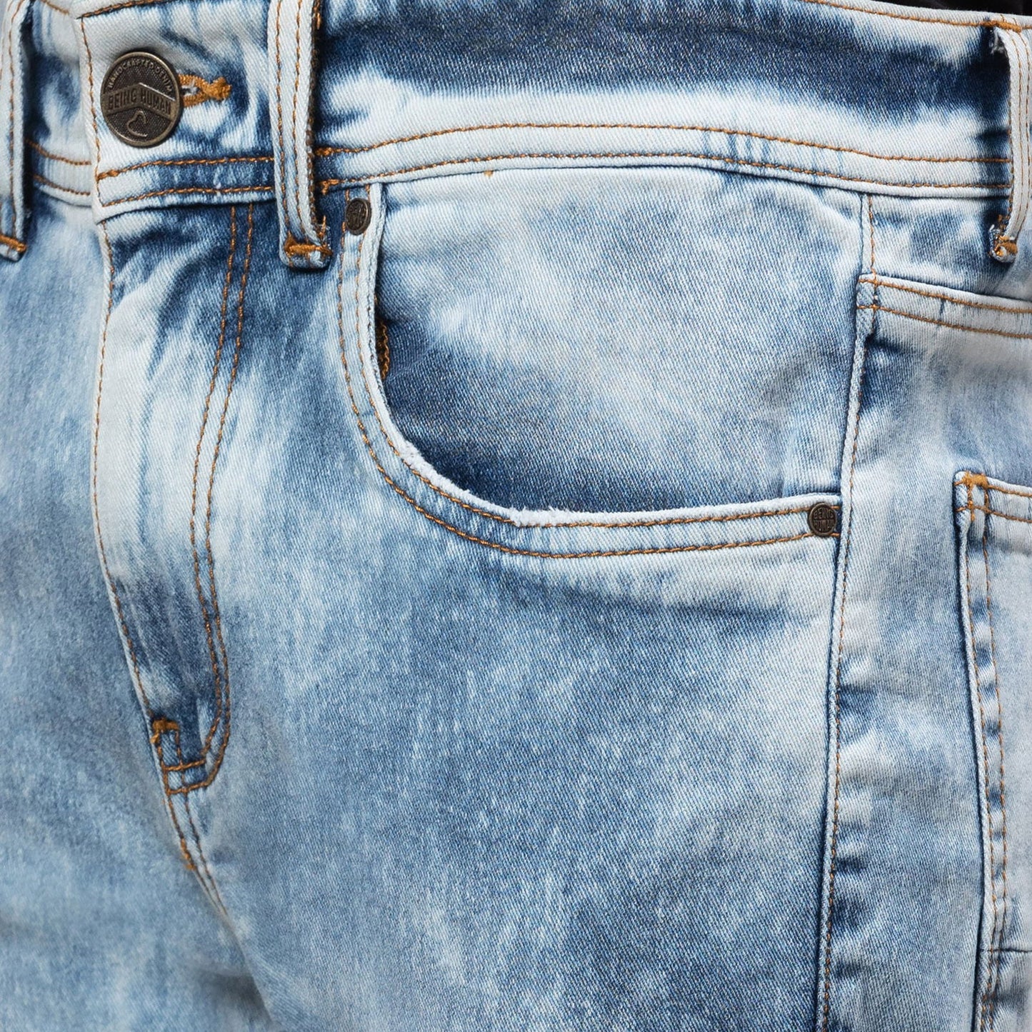 Being Human Men Slim Fit Denim-Light Tone - beinghumanbd - 