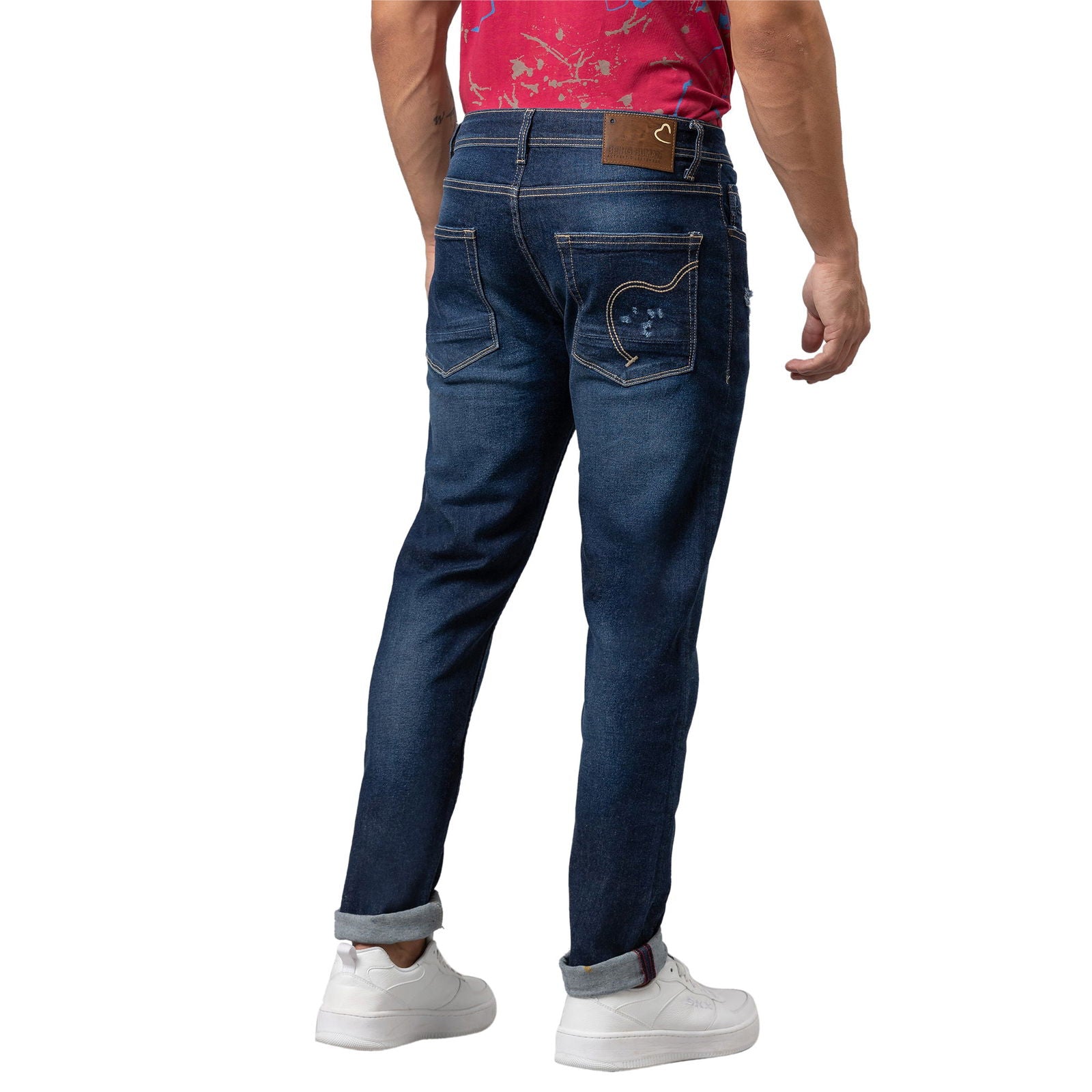Being Human Men Slim Fit Denim-MId Tone - beinghumanbd - 