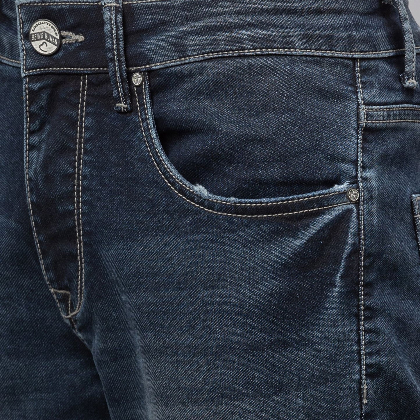 Being Human Men Slim Fit Denim-Mid Tone - beinghumanbd - 