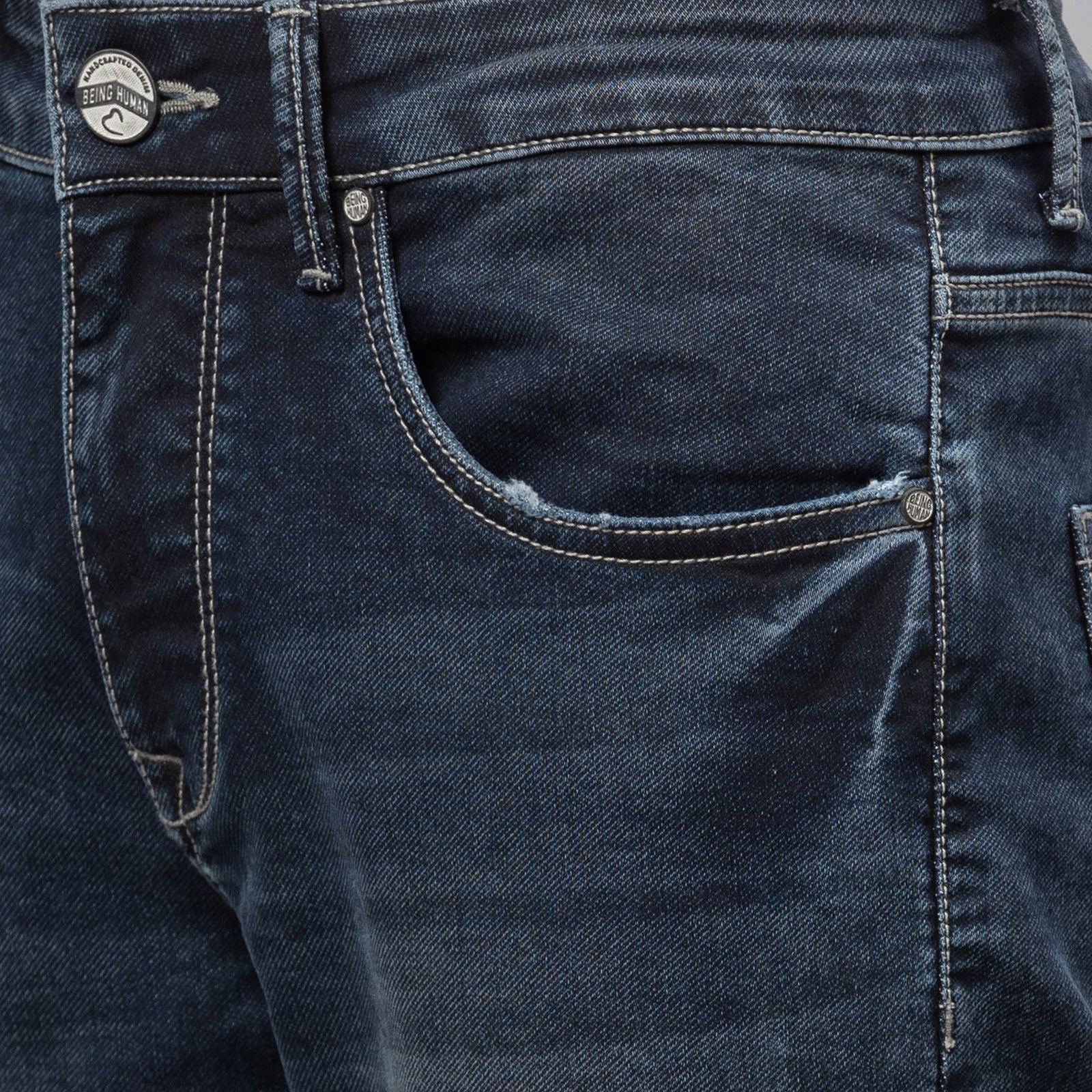 Being Human Men Slim Fit Denim-Mid Tone - beinghumanbd - 