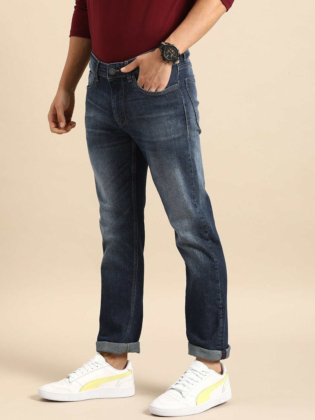 Being Human Men Slim Fit Denim-Mid Tone - beinghumanbd - 