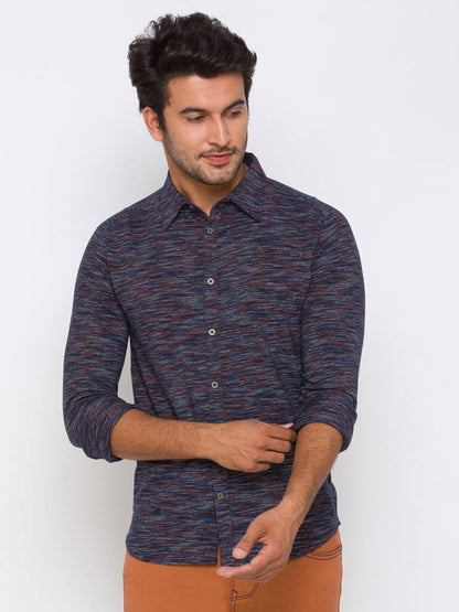 Being Human Men Slim Fit Shirts-Brown, Navy & Brown - beinghumanbd - 
