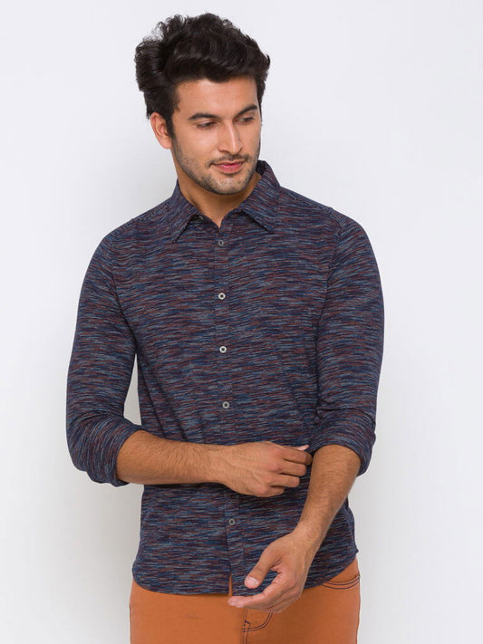 Being Human Men Slim Fit Shirts-Brown, Navy & Brown - beinghumanbd - 