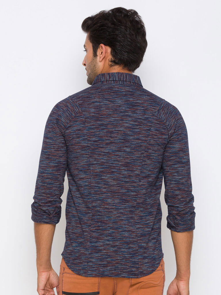 Being Human Men Slim Fit Shirts-Brown, Navy & Brown - beinghumanbd - 