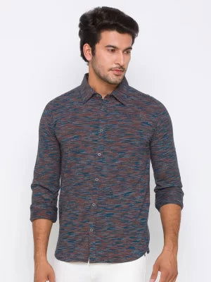 Being Human Men Slim Fit Shirts-Brown, Navy & Brown - beinghumanbd - 