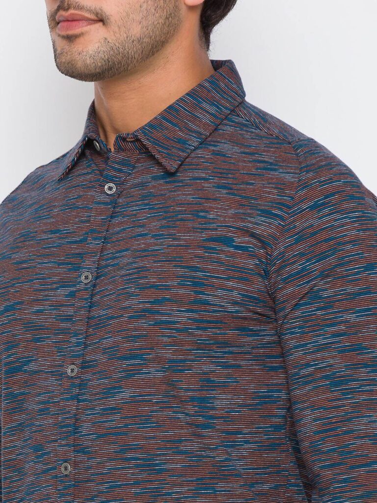 Being Human Men Slim Fit Shirts-Brown, Navy & Brown - beinghumanbd - 