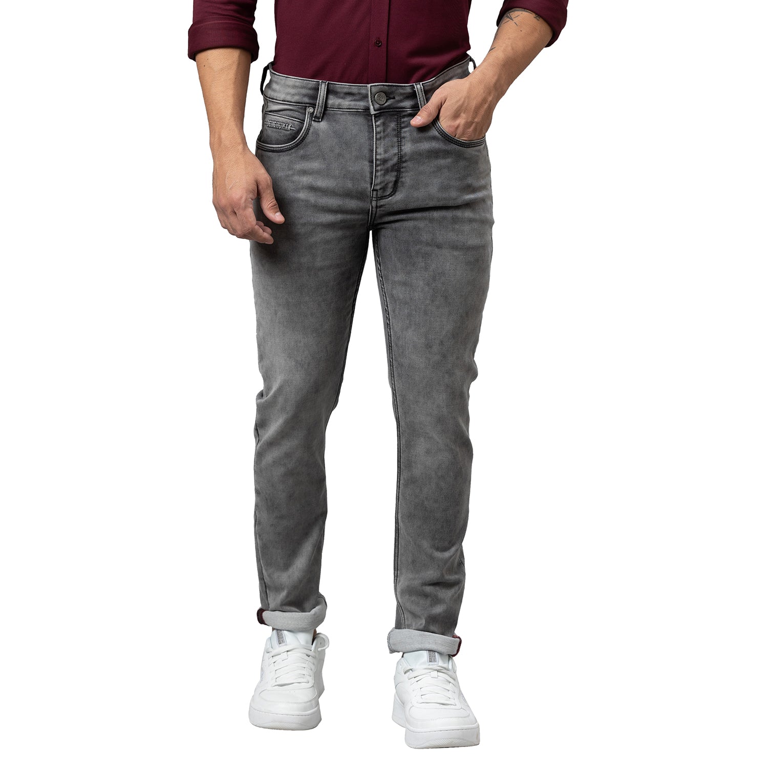 Being Human Men Slim State Fit Denim-Grey Tone - beinghumanbd - 