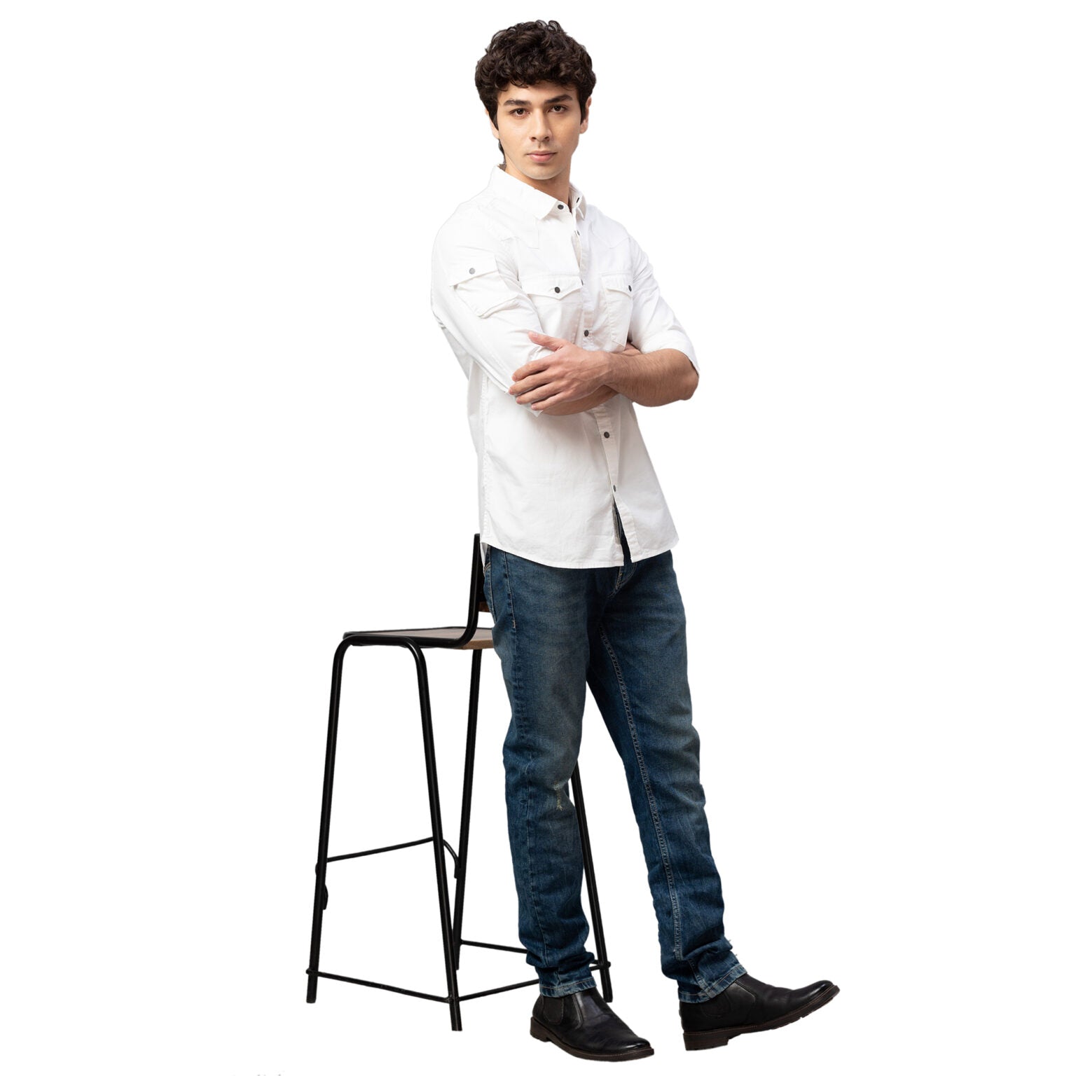 Being Human Men Slim Straight Fit Denim-Mid Tone - beinghumanbd - 
