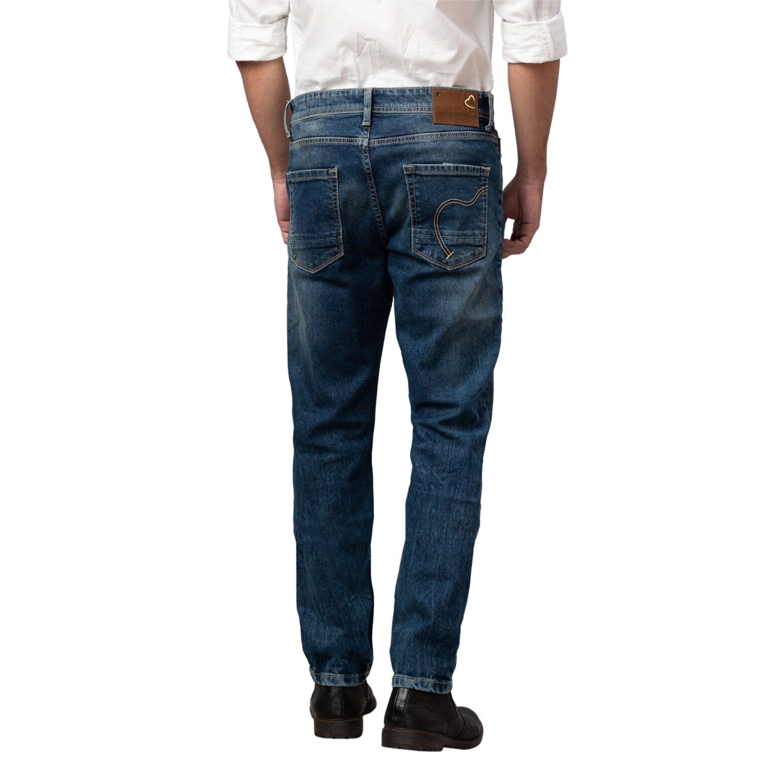 Being Human Men Slim Straight Fit Denim-Mid Tone - beinghumanbd - 