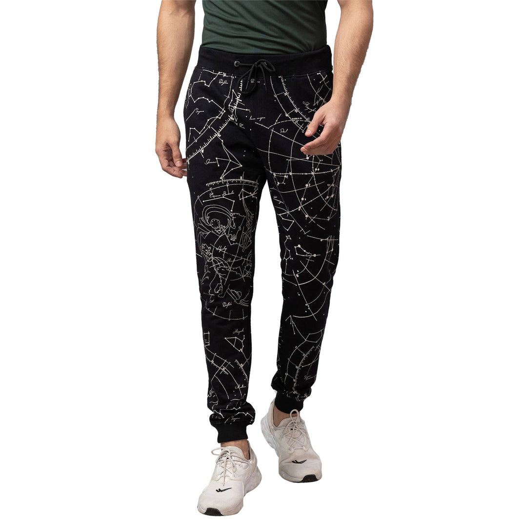 Black Regular Fit Track Pants For Men By Being Human Clothing main image 1