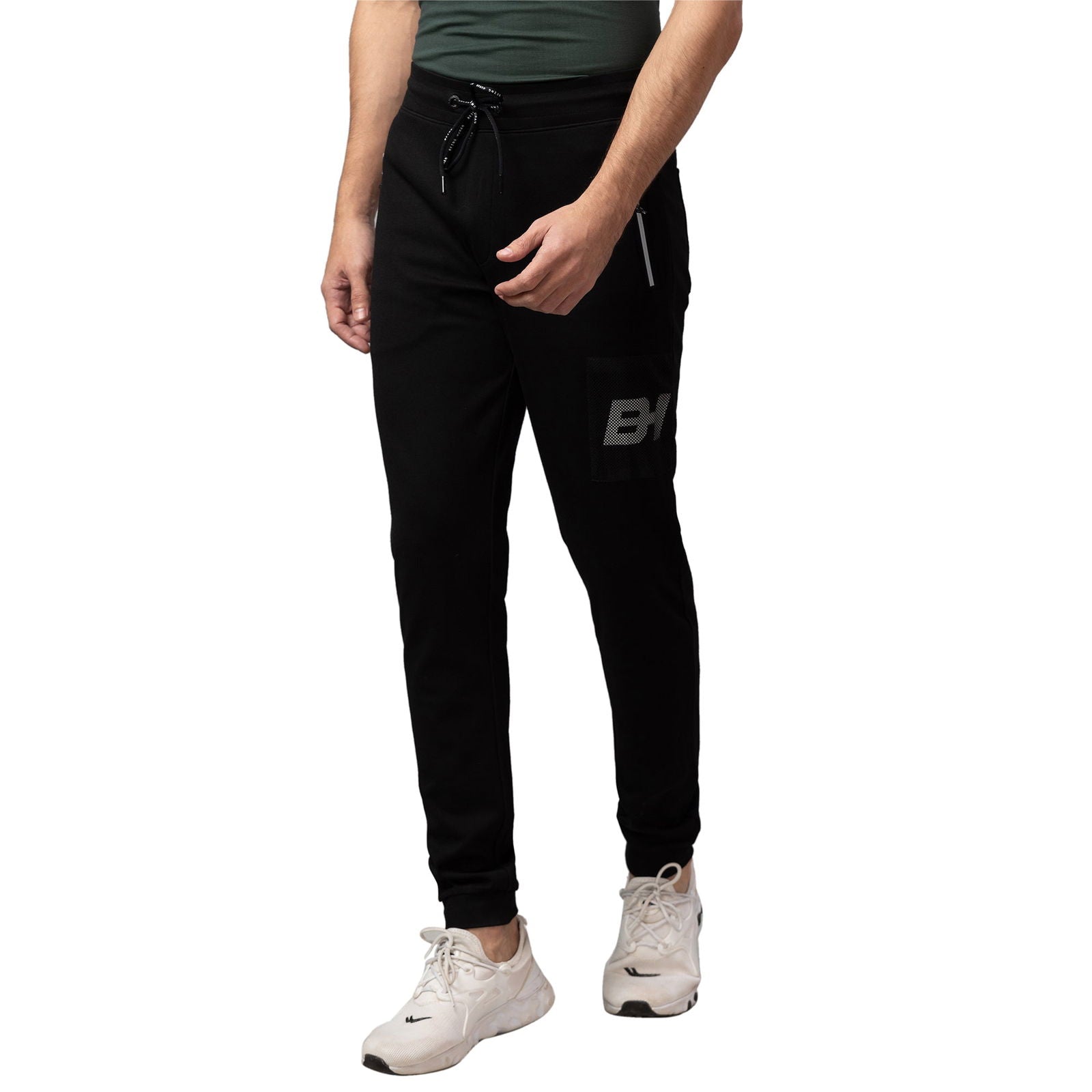 Being Human Men Track Pants-Black & Bayberry - beinghumanbd - 