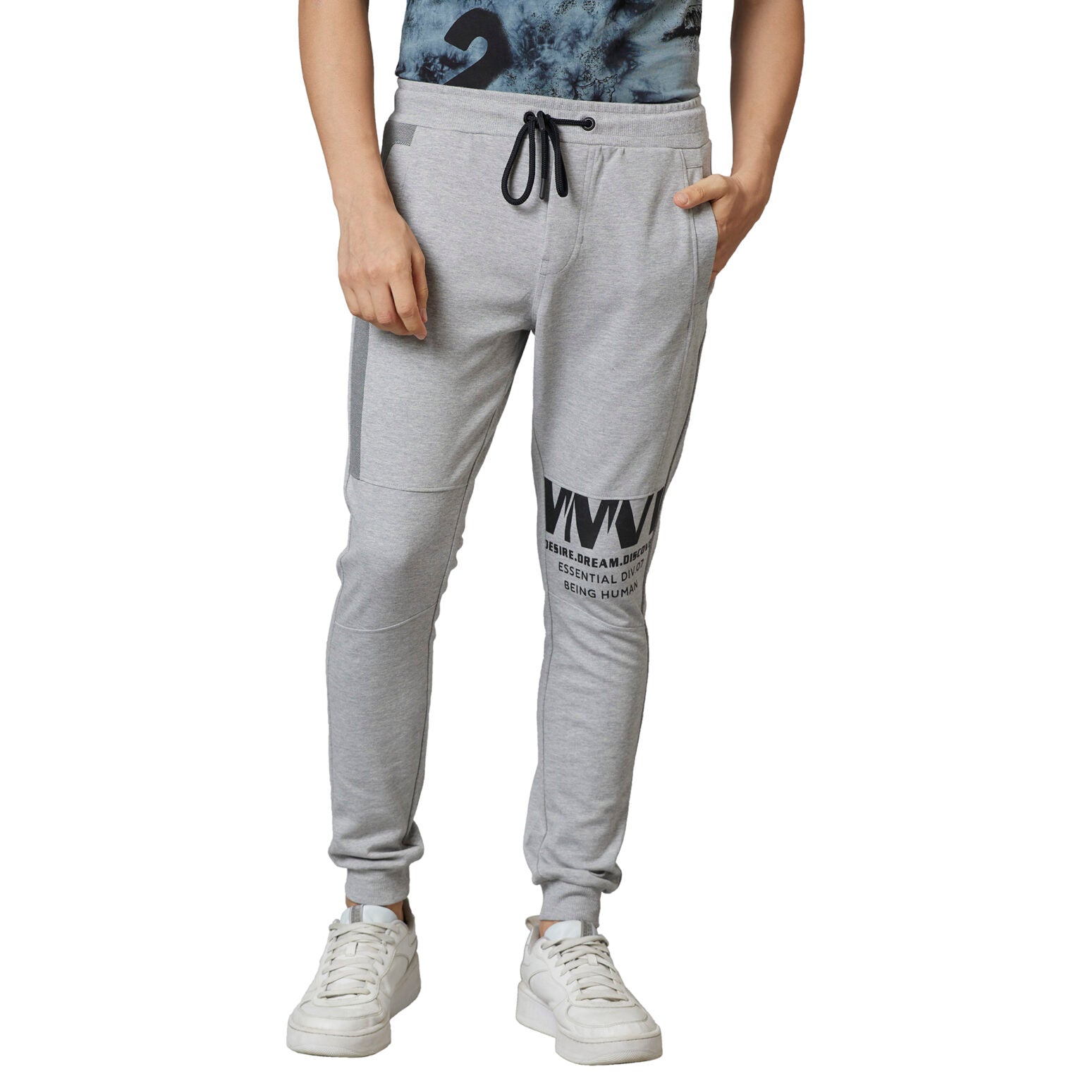 Being Human Men Track Pants-Grey Melange - beinghumanbd - 