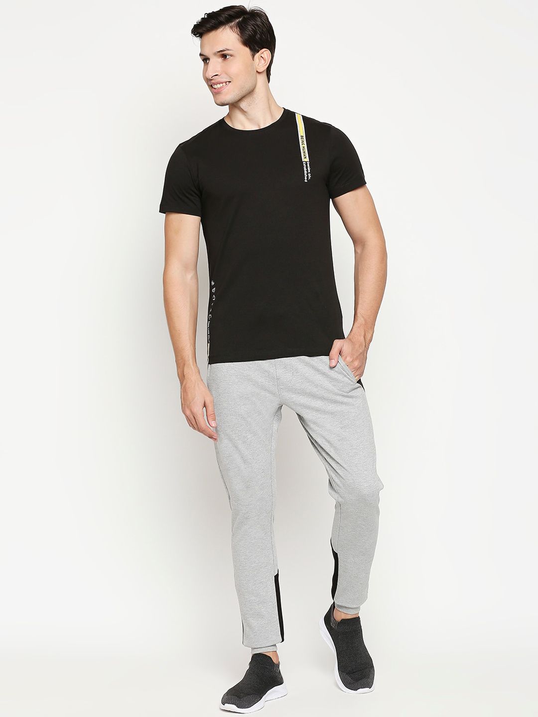 Being Human Men Track Pants-Grey Melange - beinghumanbd - 