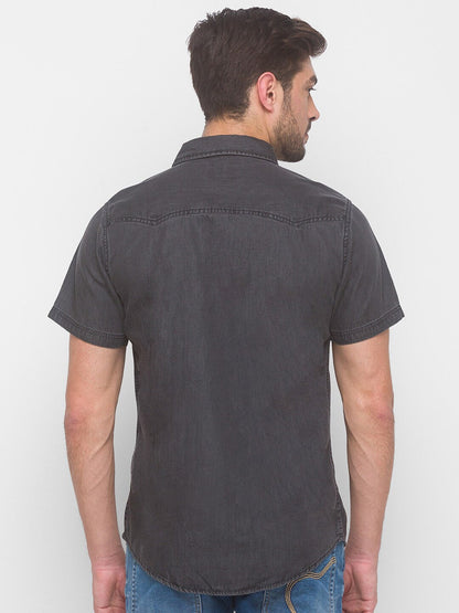 Being Human Slim Fit Men Collared Shirts-Gray - beinghumanbd - 