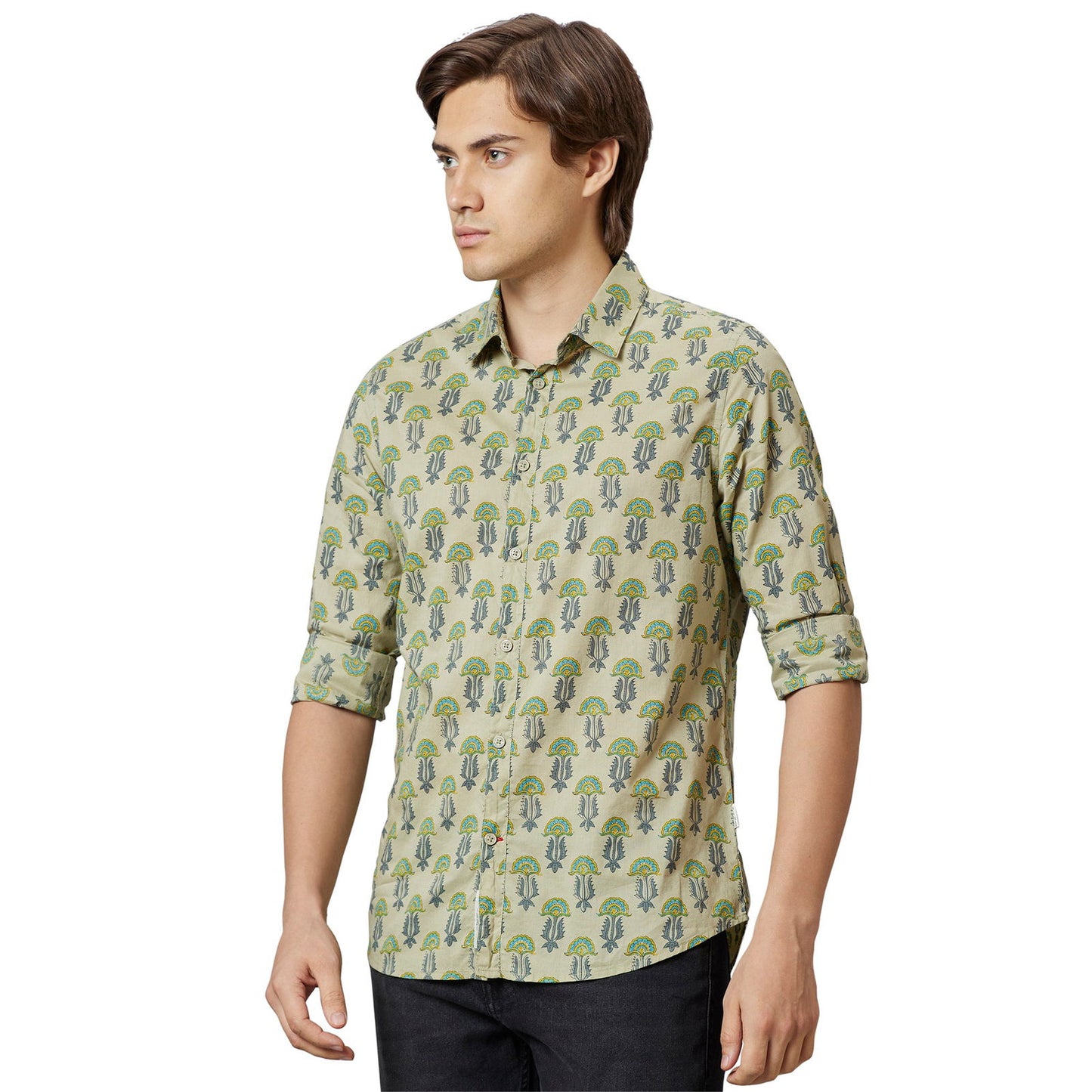 Being Human Slim Fit Men Collared Shirts-LT. Green - beinghumanbd - 