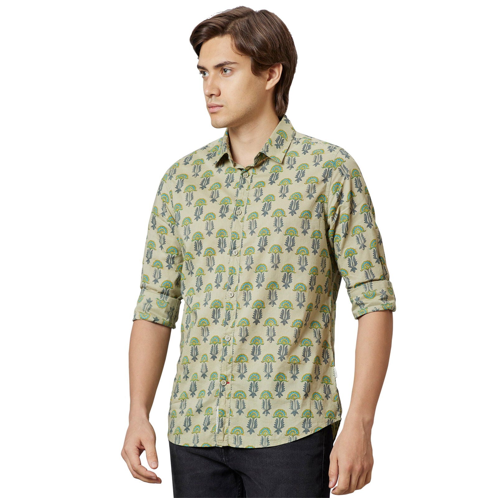 Being Human Slim Fit Men Collared Shirts-LT. Green - beinghumanbd - 