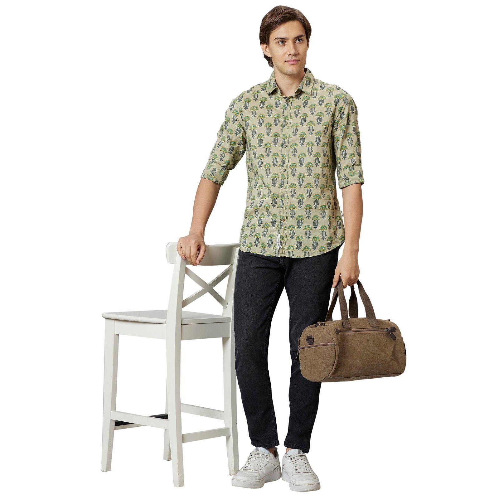 Being Human Slim Fit Men Collared Shirts-LT. Green - beinghumanbd - 