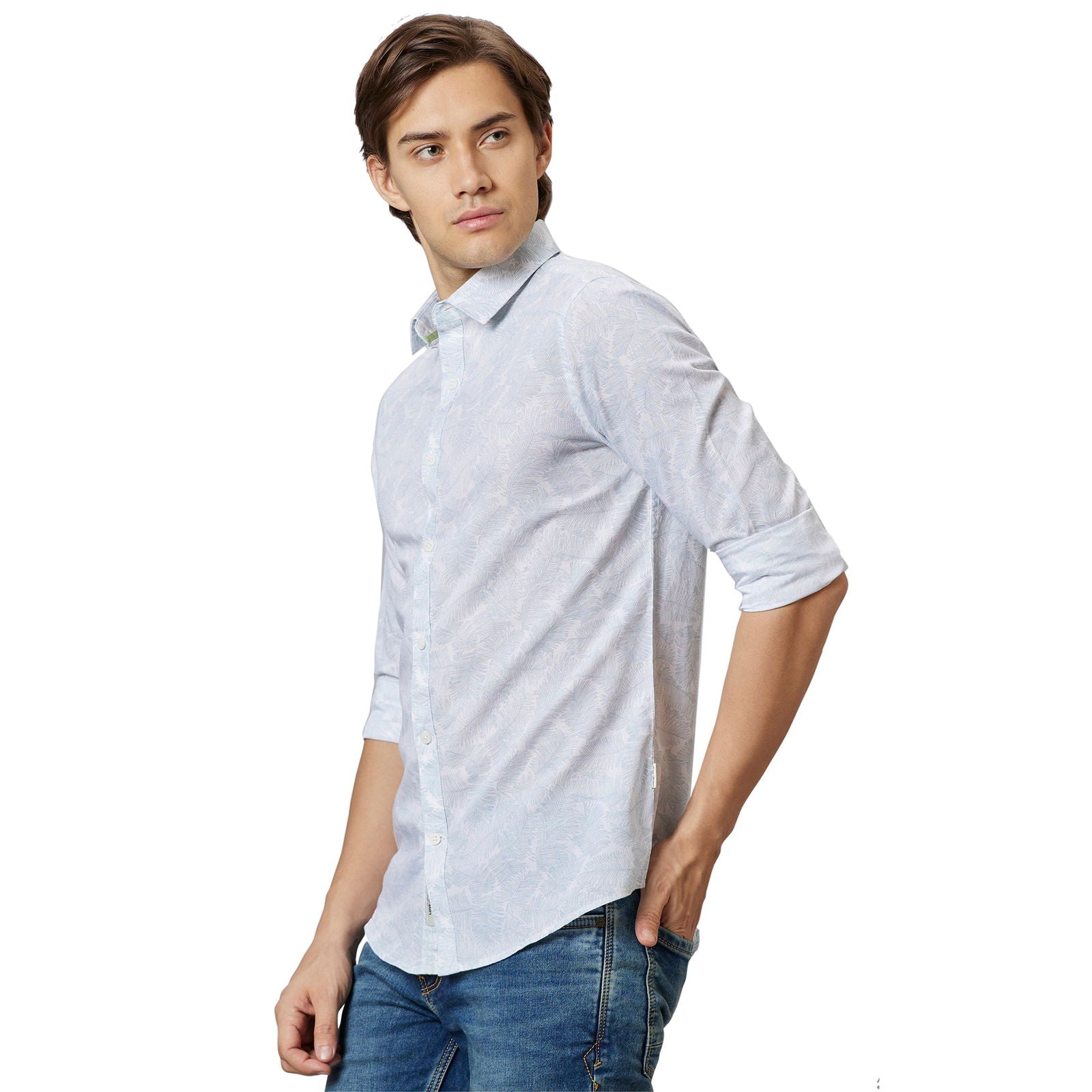 Being Human Slim Fit Men Collared Shirts-White - beinghumanbd - 