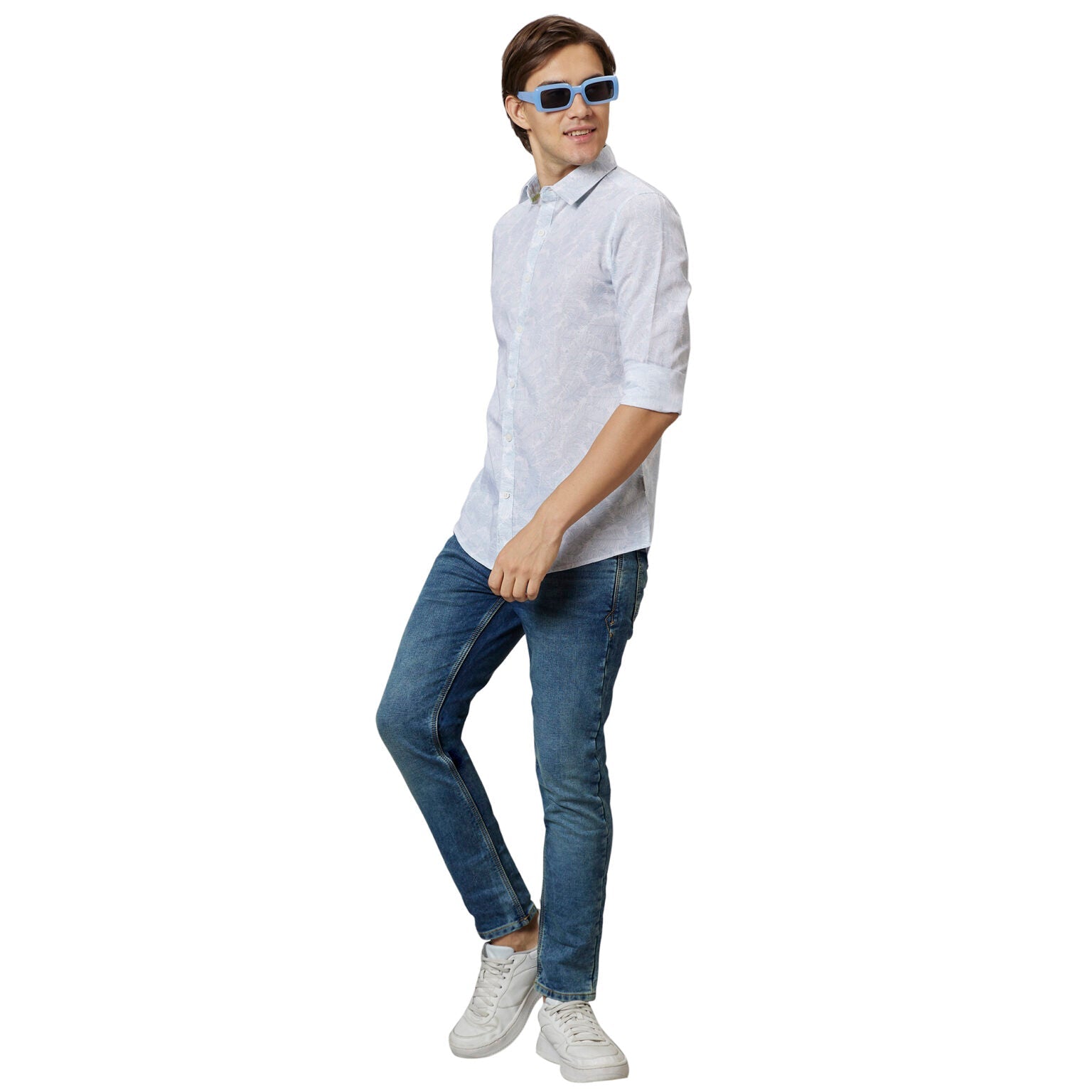 Being Human Slim Fit Men Collared Shirts-White - beinghumanbd - 