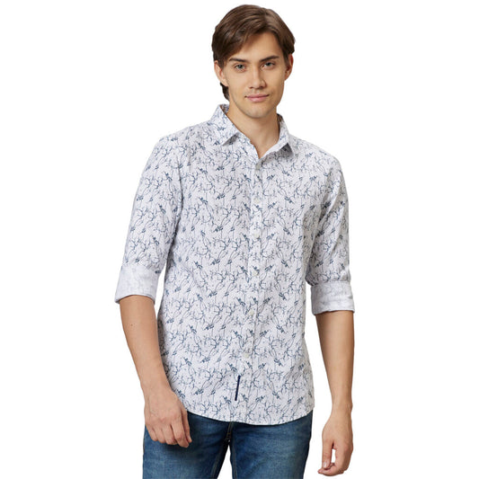 Being Human Slim Fit Men Collared Shirts-White - beinghumanbd - 