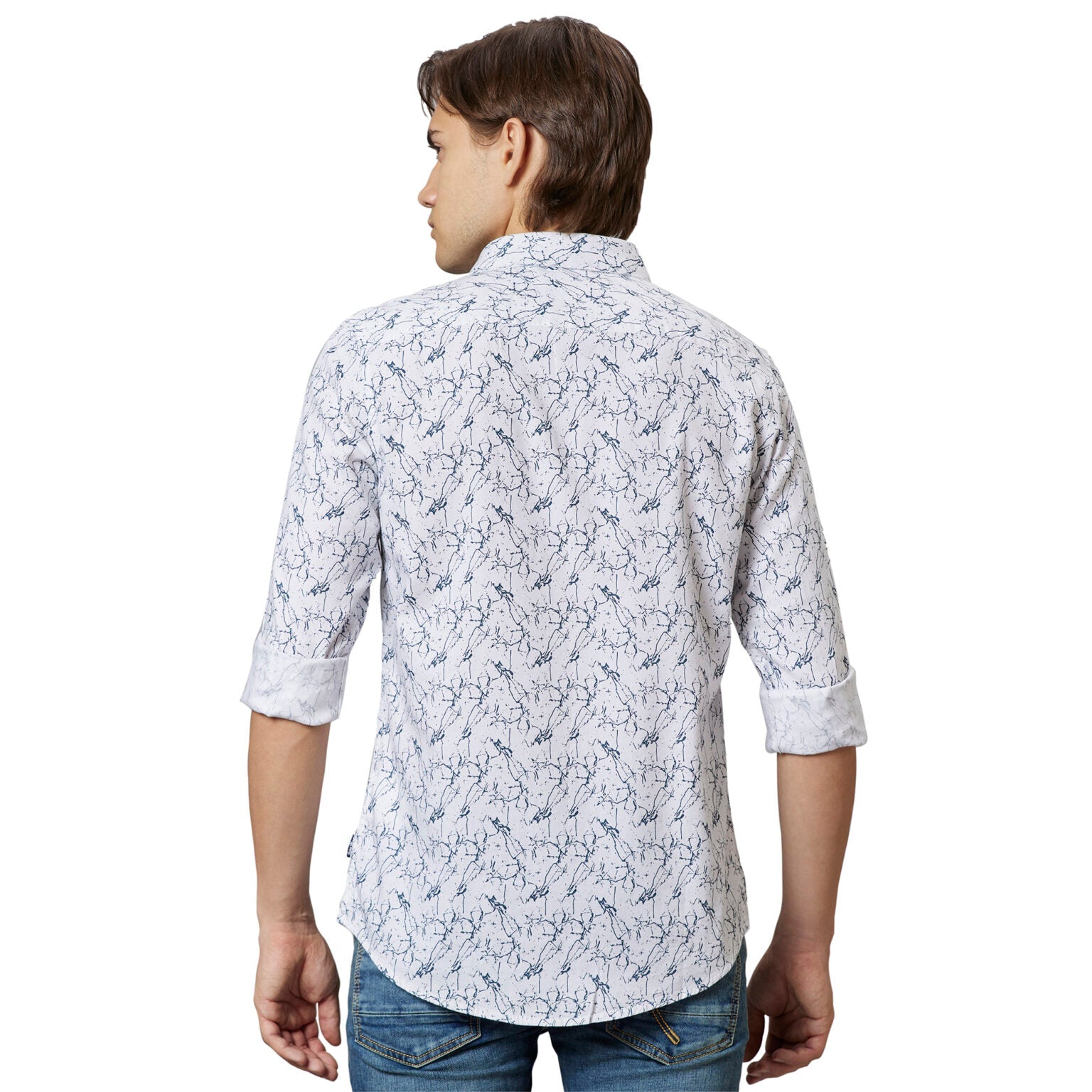 Being Human Slim Fit Men Collared Shirts-White - beinghumanbd - 