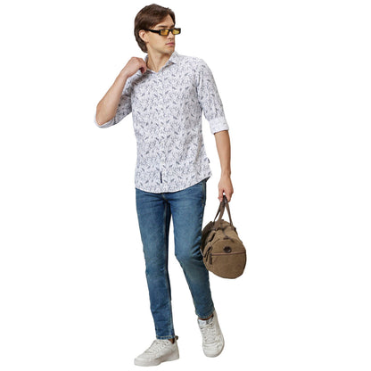 Being Human Slim Fit Men Collared Shirts-White - beinghumanbd - 