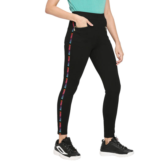 Being Human Women Fit Leggings-Jet Black - beinghumanbd - 