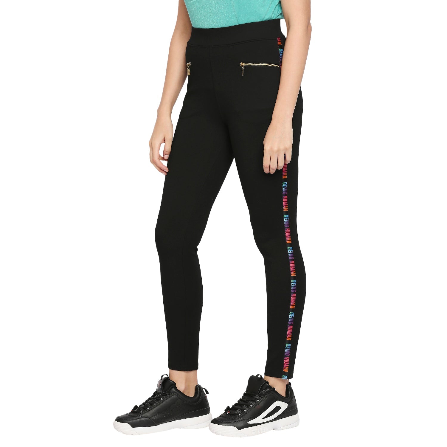 Being Human Women Fit Leggings-Jet Black - beinghumanbd - 