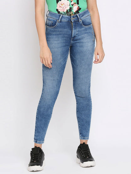 Being Human Women Skinny Fit Denim-Ice Blue - beinghumanbd - 