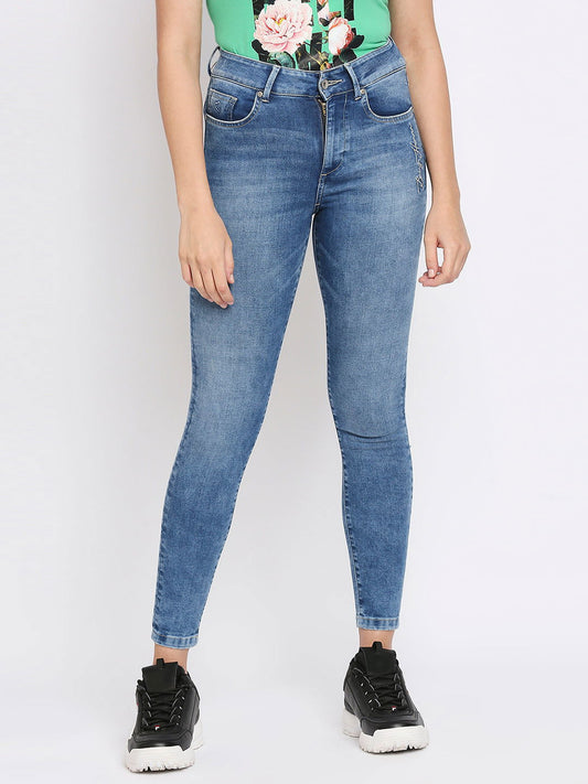 Being Human Women Skinny Fit Denim-Ice Blue - beinghumanbd - 