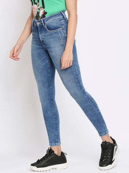Being Human Women Skinny Fit Denim-Ice Blue - beinghumanbd - 