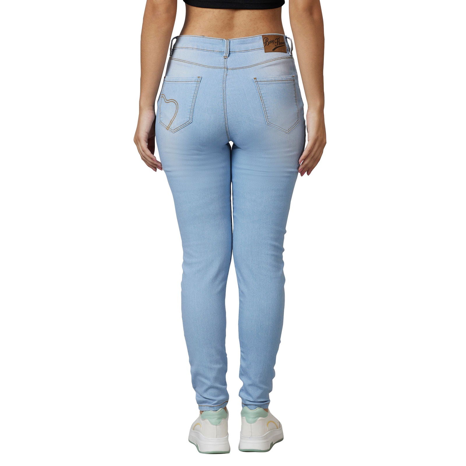 Being Human Women Skinny Fit Denim-Ice Blue & Mid Wash - beinghumanbd - 