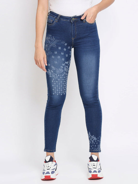 Being Human Women Skinny Fit Denim-Mid Blue - beinghumanbd - 
