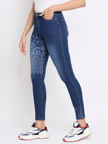 Being Human Women Skinny Fit Denim-Mid Blue - beinghumanbd - 