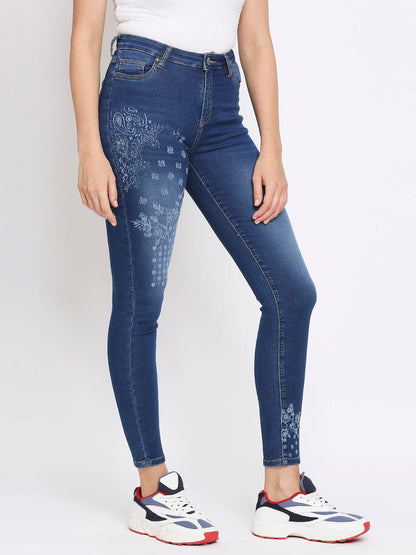 Being Human Women Skinny Fit Denim-Mid Blue - beinghumanbd - 