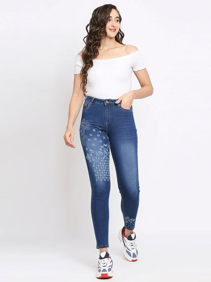 Being Human Women Skinny Fit Denim-Mid Blue - beinghumanbd - 