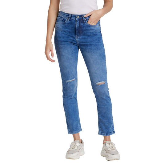 Being Human Women Slim Straight Fit Denim-Berry Blue - beinghumanbd - 