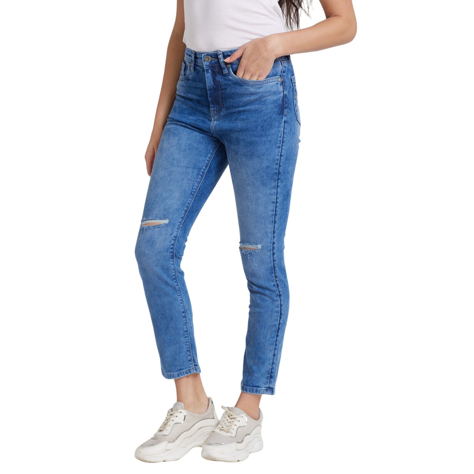 Being Human Women Slim Straight Fit Denim-Berry Blue - beinghumanbd - 