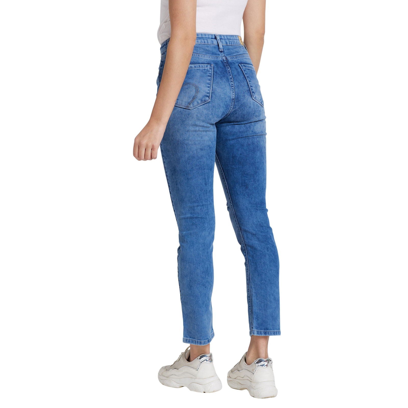 Being Human Women Slim Straight Fit Denim-Berry Blue - beinghumanbd - 