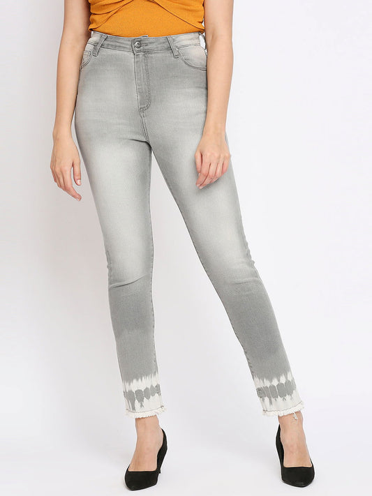 Being Human Women Slim Straight Fit Denim-Grey Tone - beinghumanbd - 