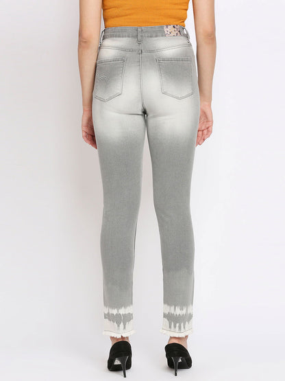 Being Human Women Slim Straight Fit Denim-Grey Tone - beinghumanbd - 